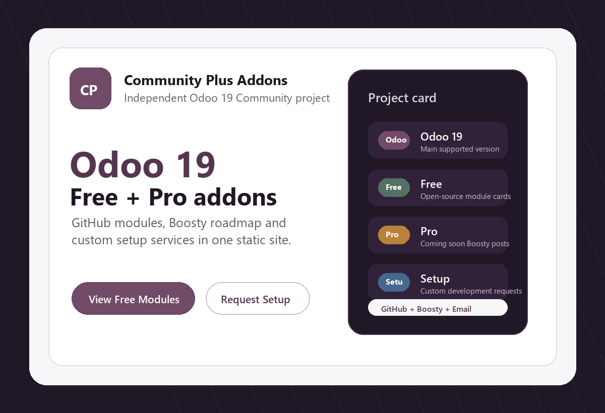 OdooCustom preview with Free and Pro Odoo modules